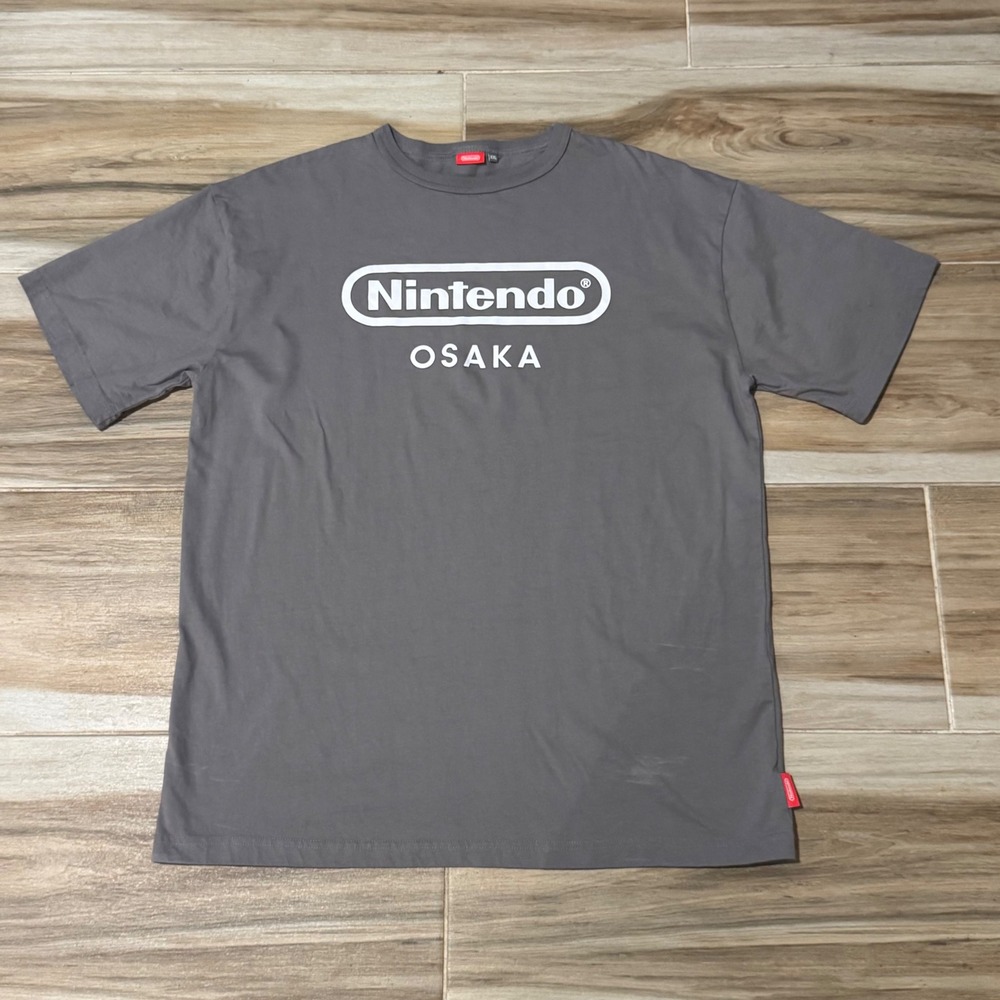 Nintendo Osaka Japan Store Exclusive Graphic T-Shirt Grey Mens XXL Cotton